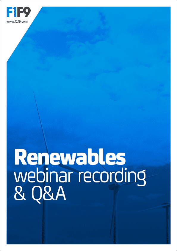 F1F9 Renewable Energy modelling webinar